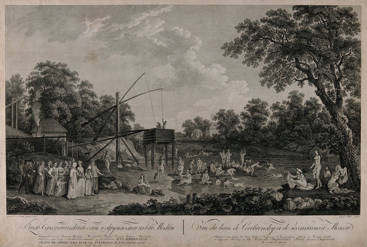 Vue des bains Serebryanichesky à Moscou, 1796 - Gerard Barthe de la