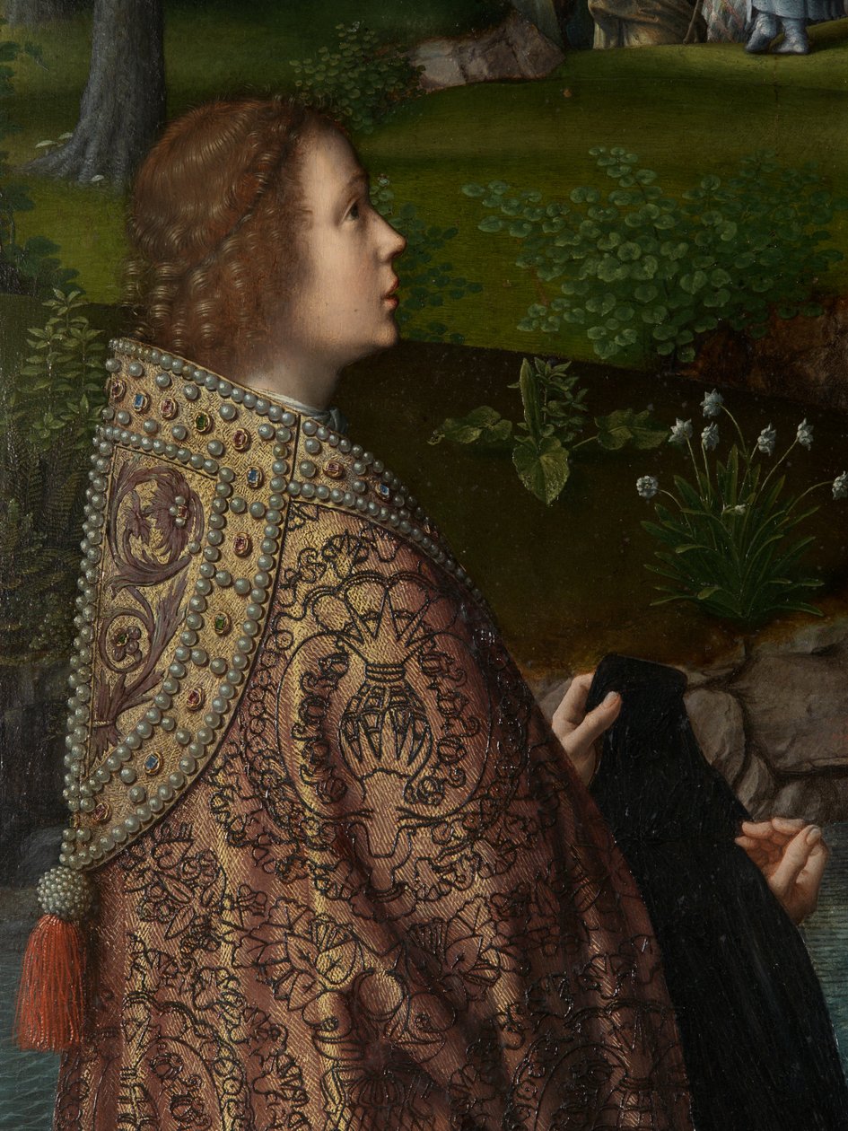 (détail) du panneau central du Baptême du Christ, vers 1502-08 - Gerard David
