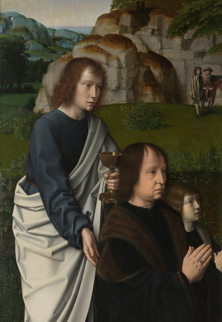 (détail) du panneau gauche du Baptême du Christ, c.1502-08 - Gerard David