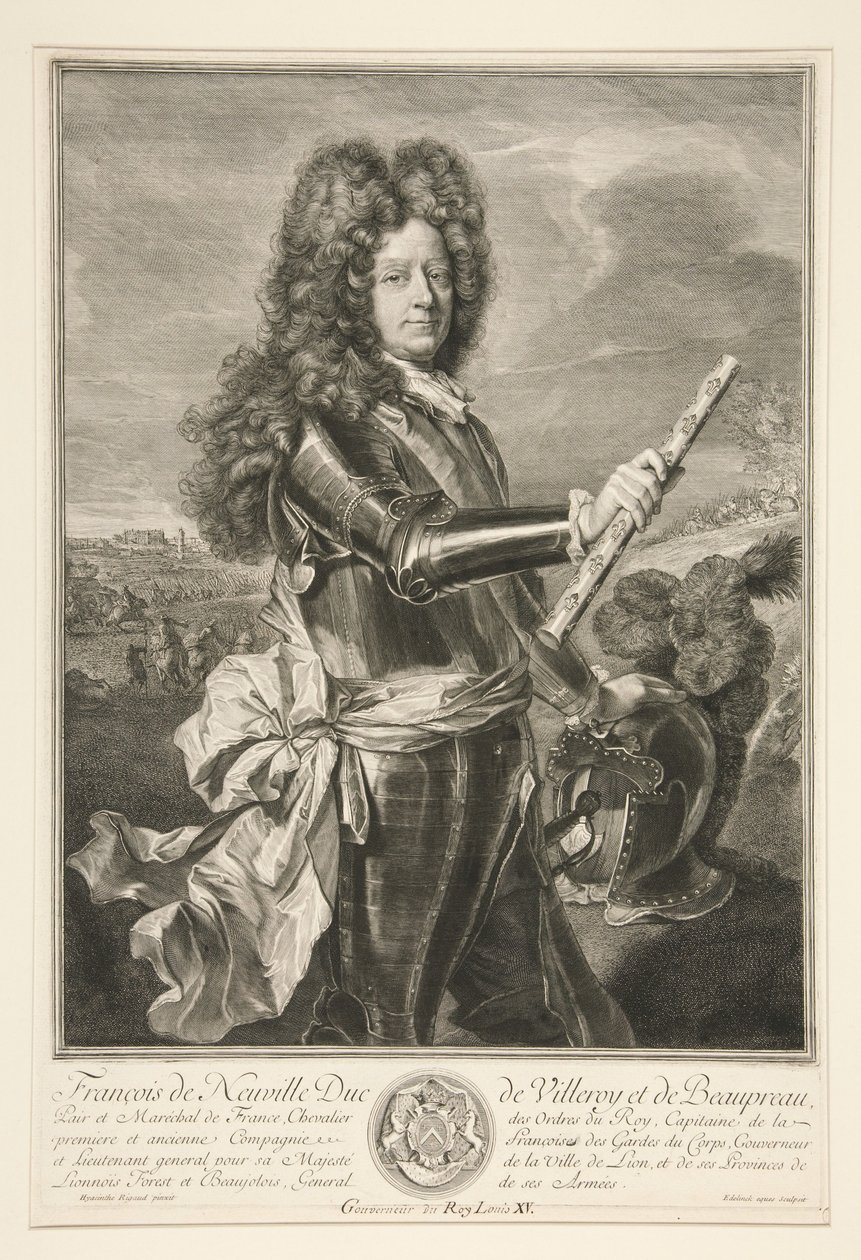 François de Neufville, duc de Villeroy et de Beaupréau, maréchal de France - Gérard Edelinck