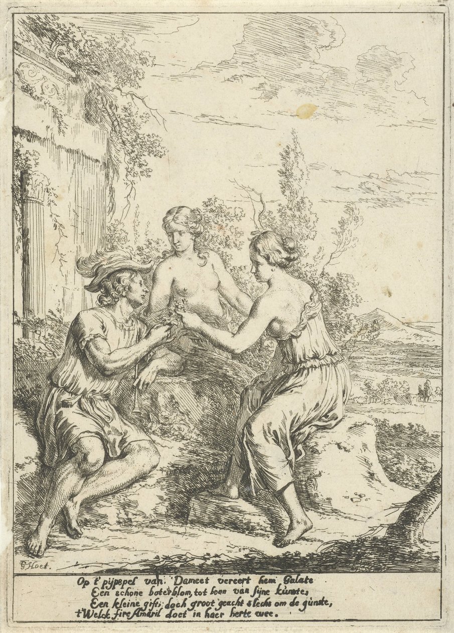 Scène pastorale avec Dameet, Galate et Amaril - Gerard Hoet (I)