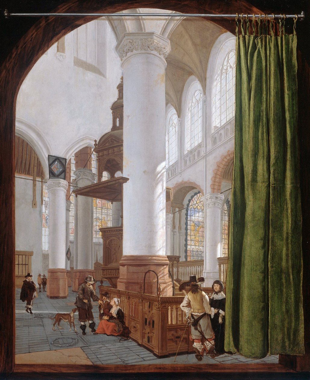 Néerlandais : Interieur van de Oude Kerk in Delft, 1654 Intérieur de la vieille église de Delft - Gerard Houckgeest