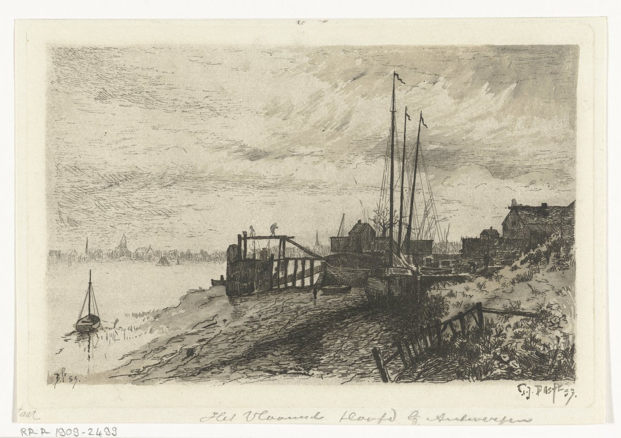 Vue de rivière Le Vlaamsche Hoofd près d