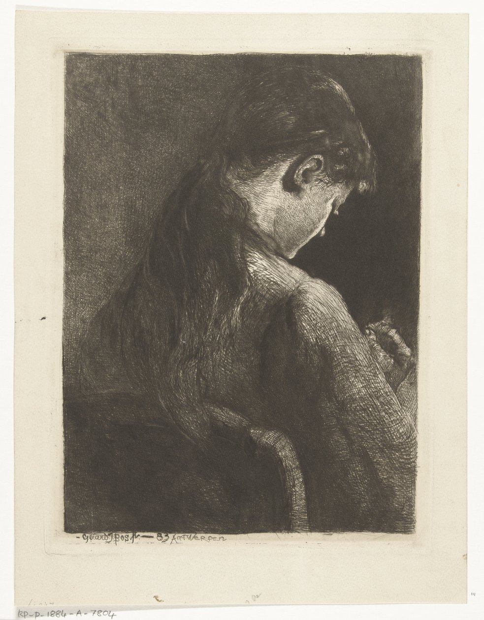 Fille assise, vue de dos - Gerard Jan Bos