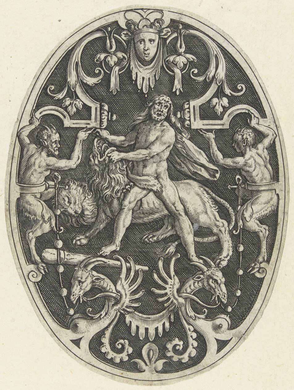 Décoration plate : Hercule et le lion de Némée - Gerard de Jode