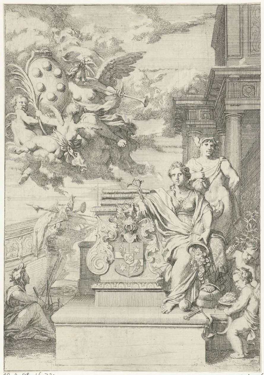 Allégorie sur le commerce et les armoiries des Médicis - Gerard de Lairesse