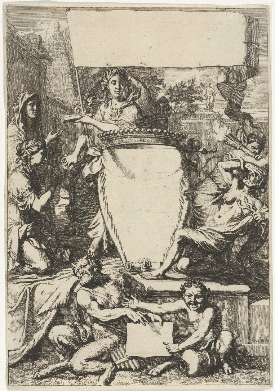 Cartouche entouré de figures allégoriques - Gerard de Lairesse