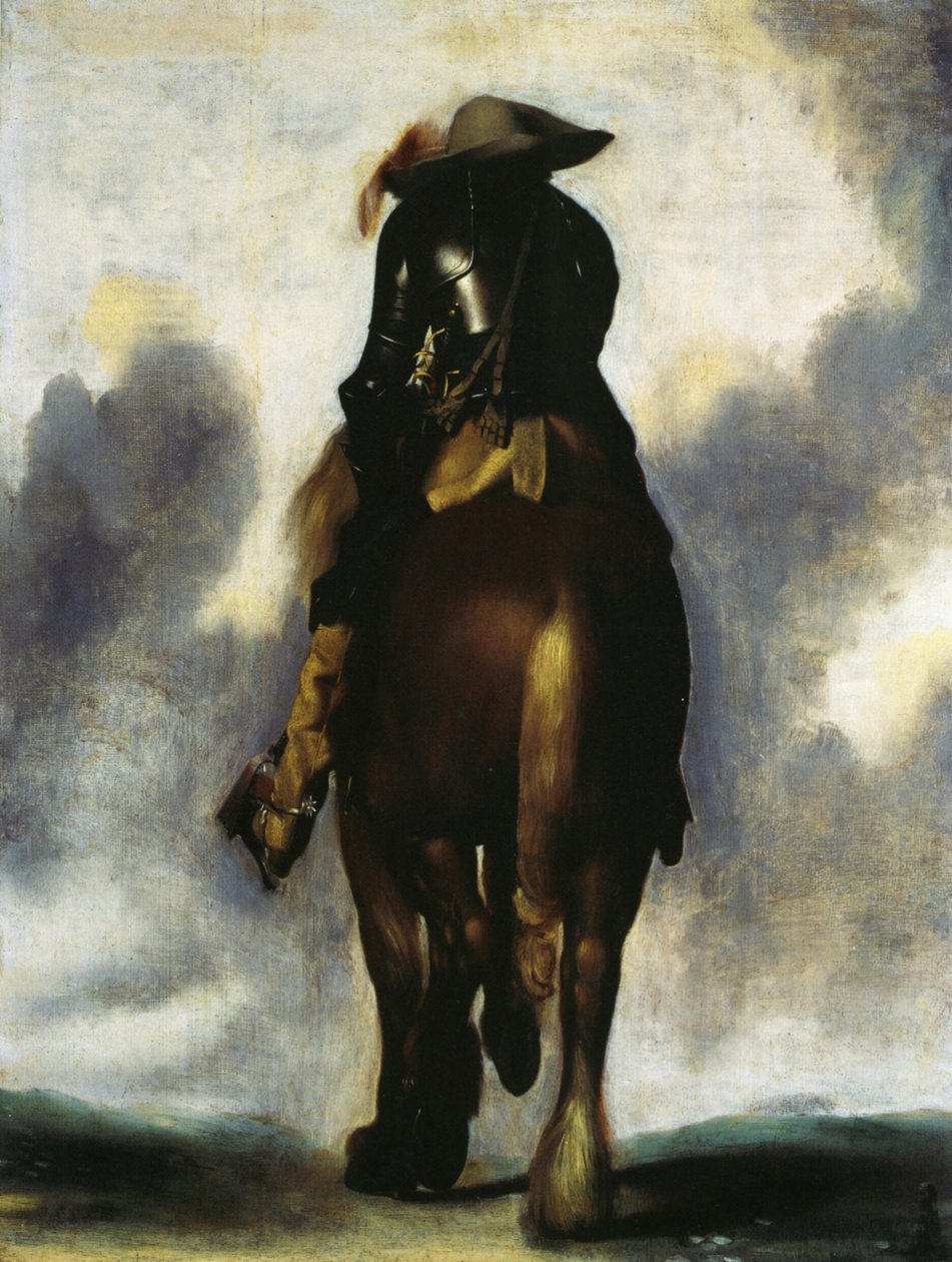 Homme à cheval, vu de l
