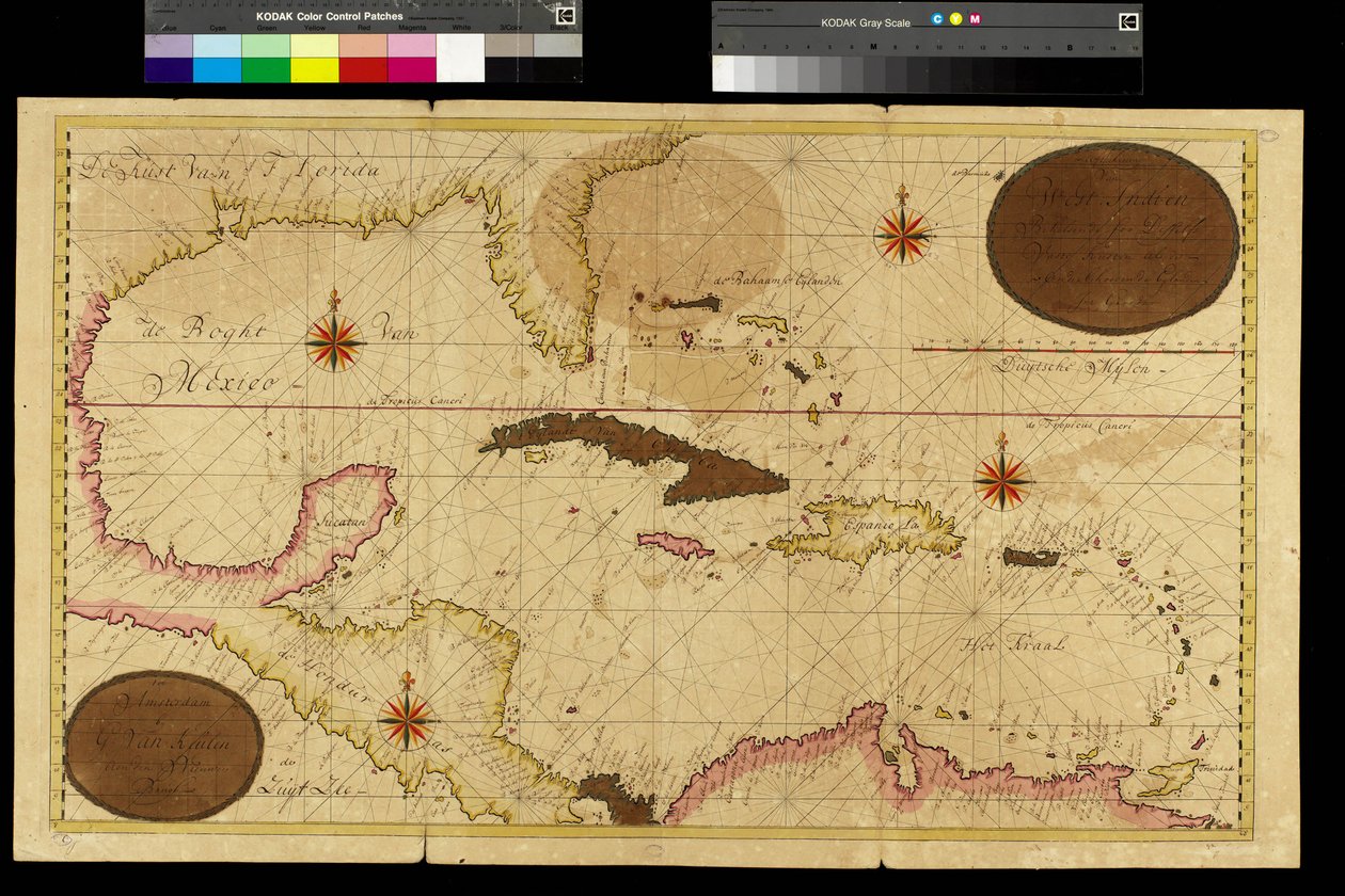 Carte des Antilles, Mer des Caraïbes, Antilles - Gerard van Keulen