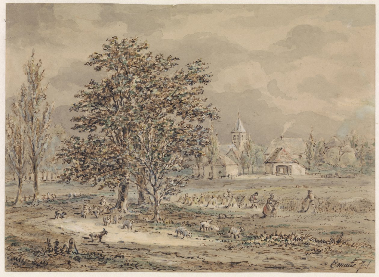 Vue du village de Zoelmond - Gerardus Emaus de Micault
