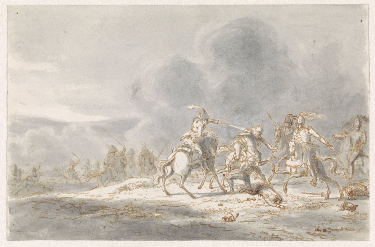 Combat de cavaliers - Gerardus Emaus de Micault
