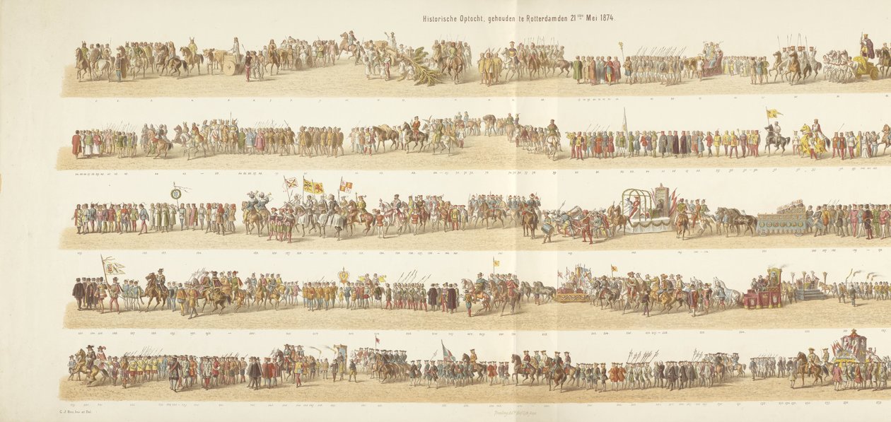 Défilé historique tenu à Rotterdam le 21 mai 1874 - Gerardus Johannes Bos