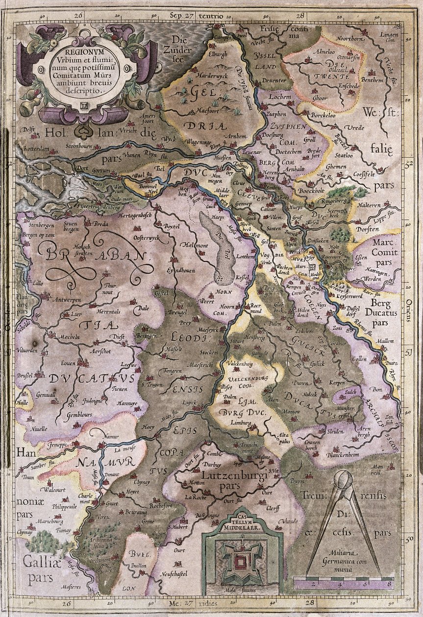 Hollande et Brabant, Belgique (gravure) - Gerardus Mercator