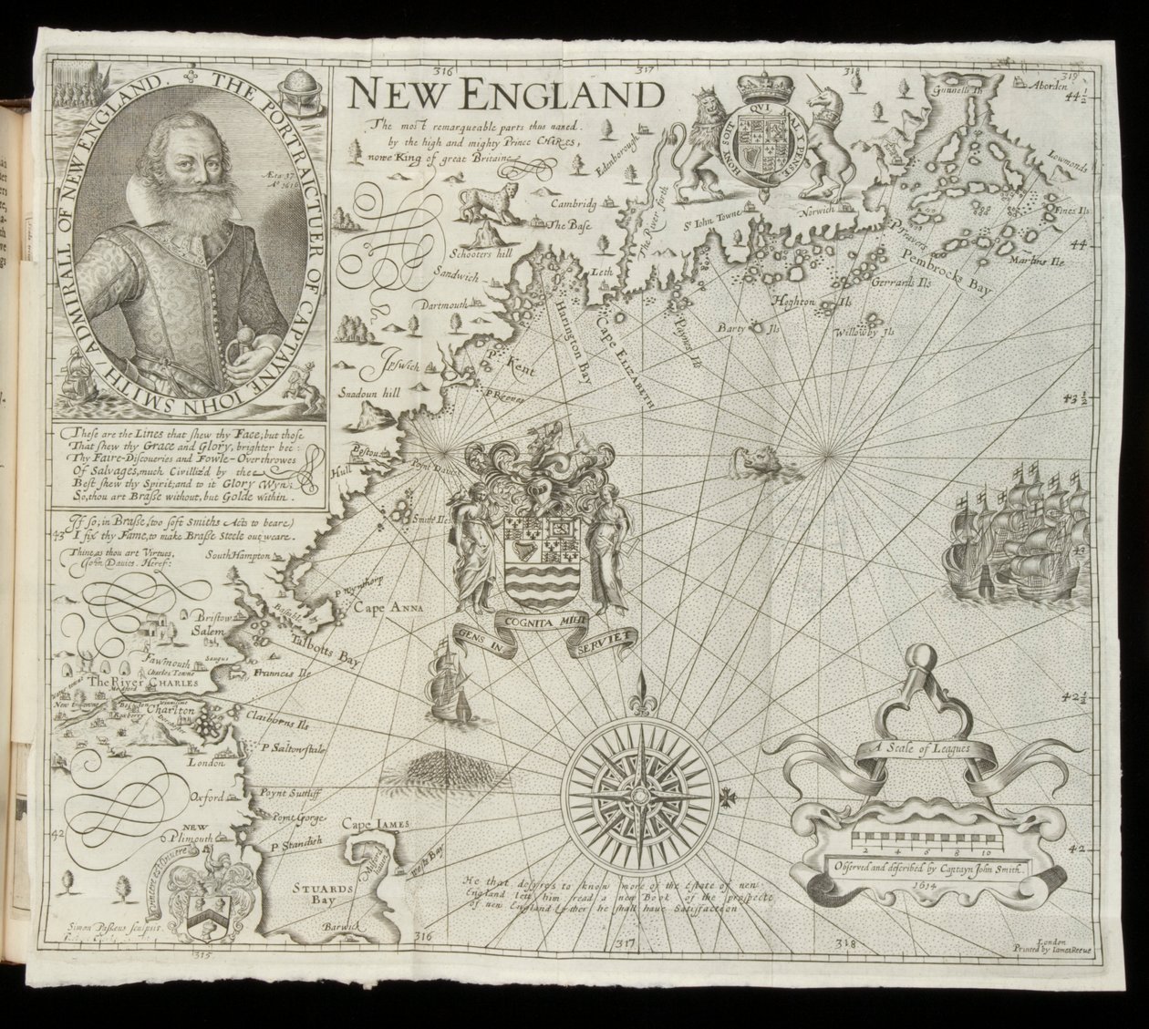 Carte de la Nouvelle-Angleterre, de Historia Mundi: ou Atlas de Mercator, Londres, 1635 - Gerardus Mercator