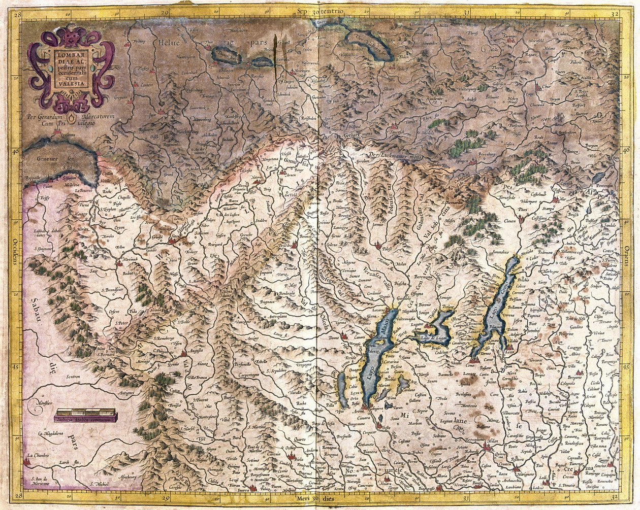 Italie du Nord (gravure) - Gerardus Mercator