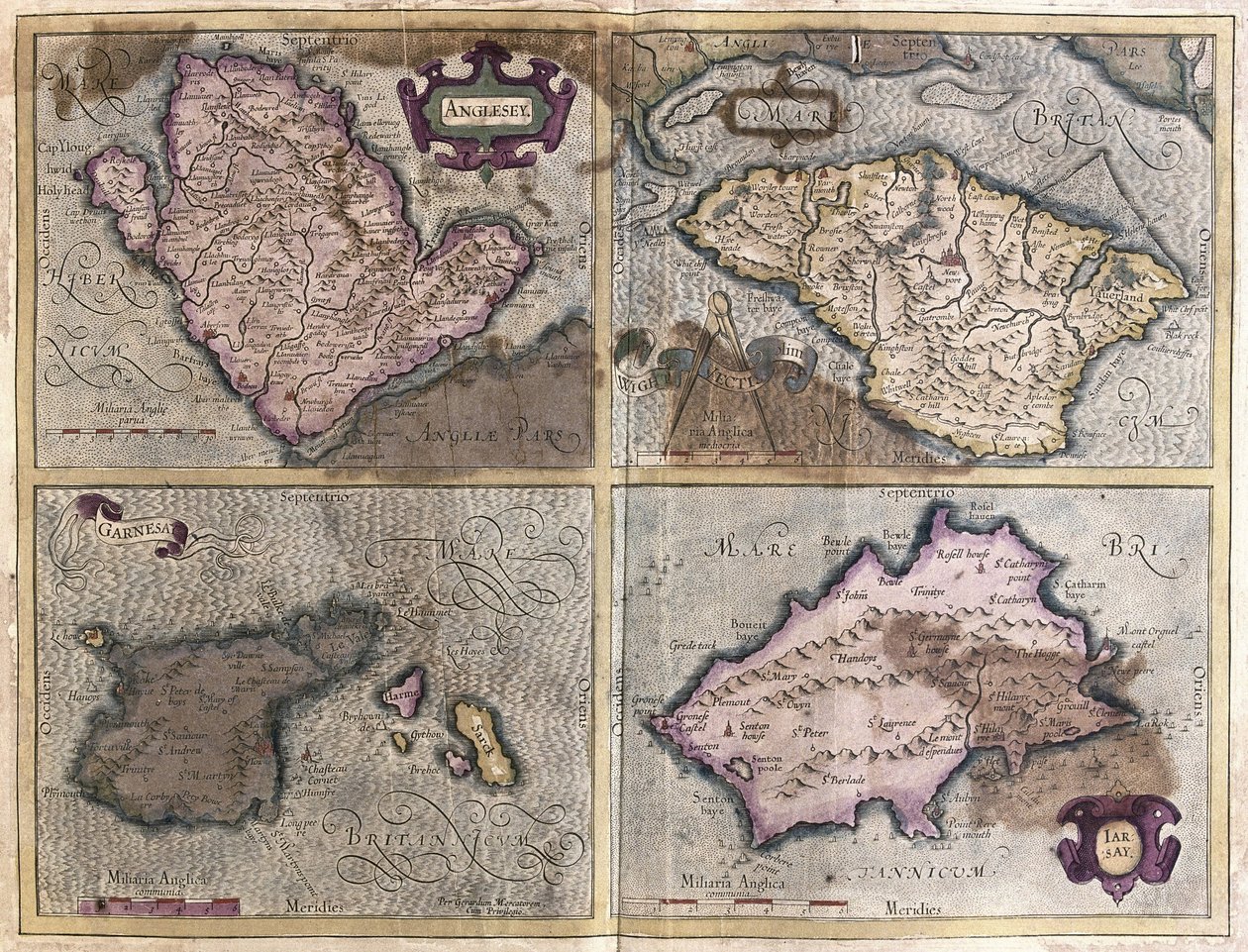 Les îles britanniques (gravure) - Gerardus Mercator