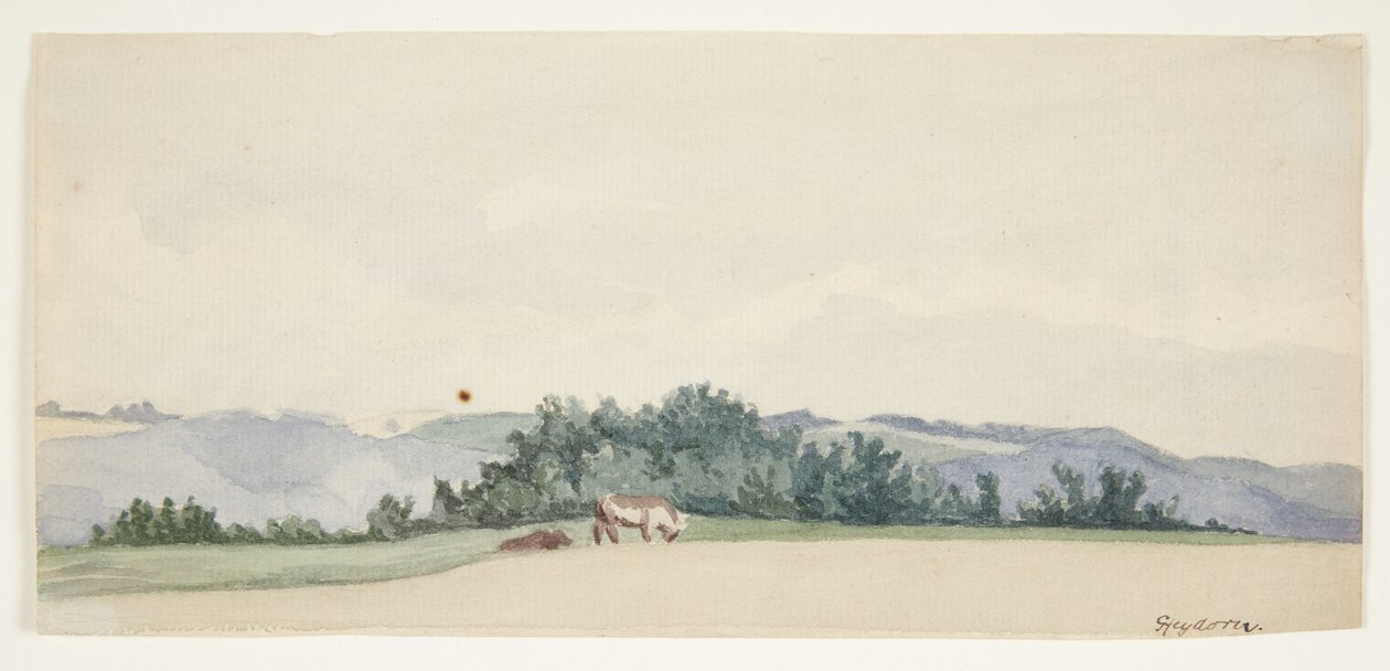 Paysage vallonné avec des vaches - Gerda Henning
