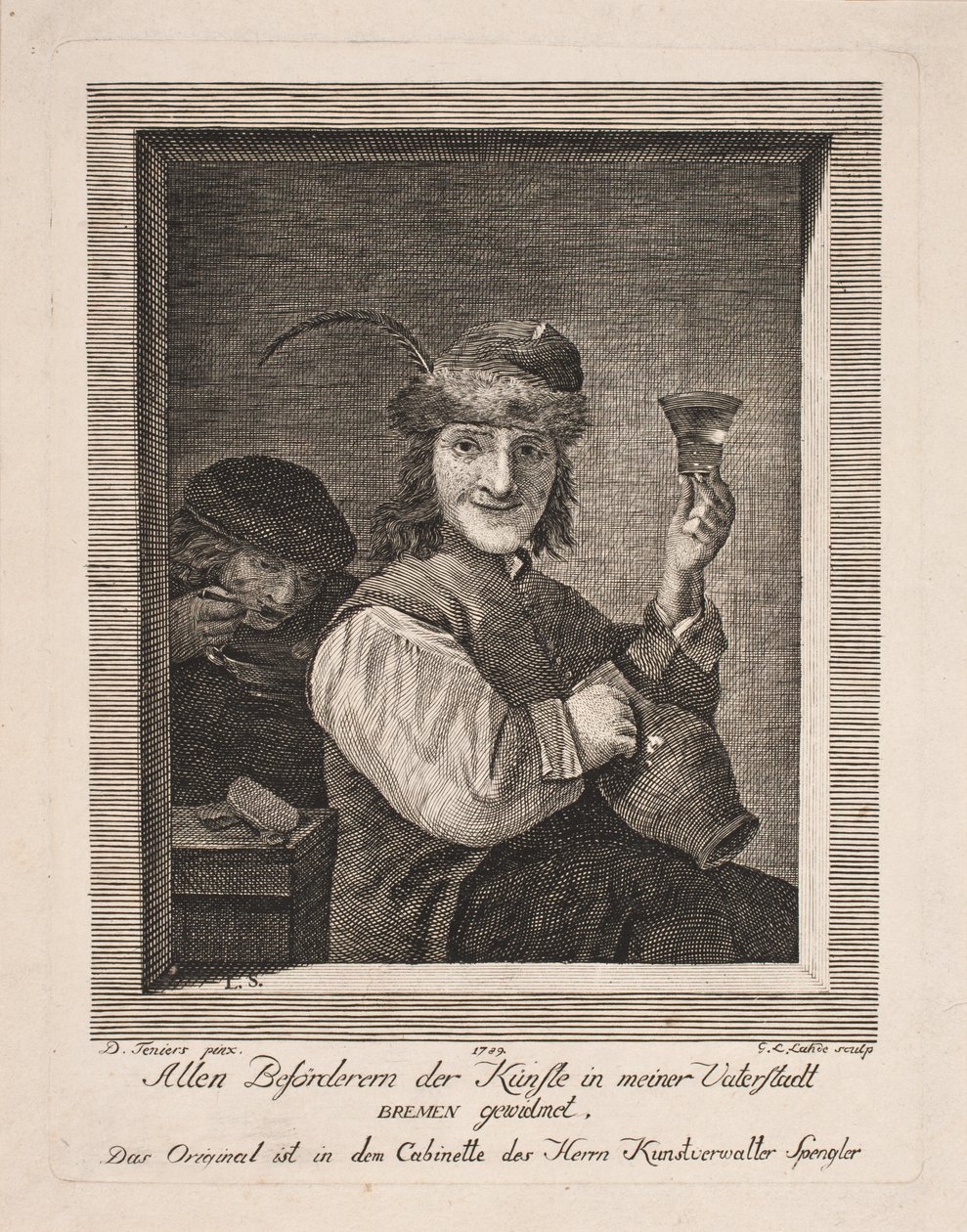 Paysan avec cruche et verre - Gerhard Ludvig Lahde