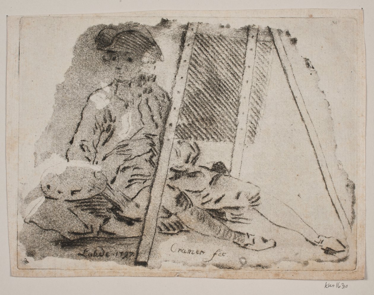Un peintre (Juel) à son chevalet - Gerhard Ludvig Lahde