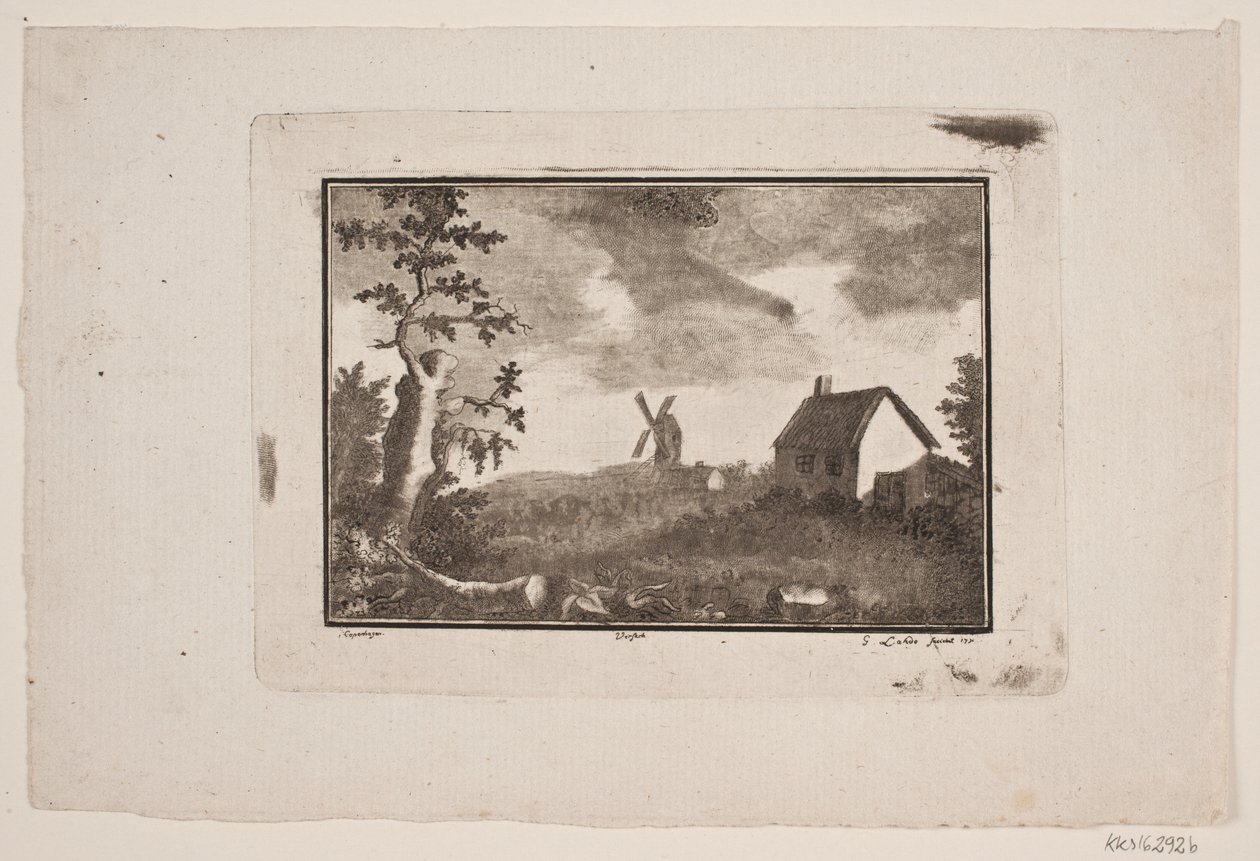 Paysage avec maison et moulin - Gerhard Ludvig Lahde
