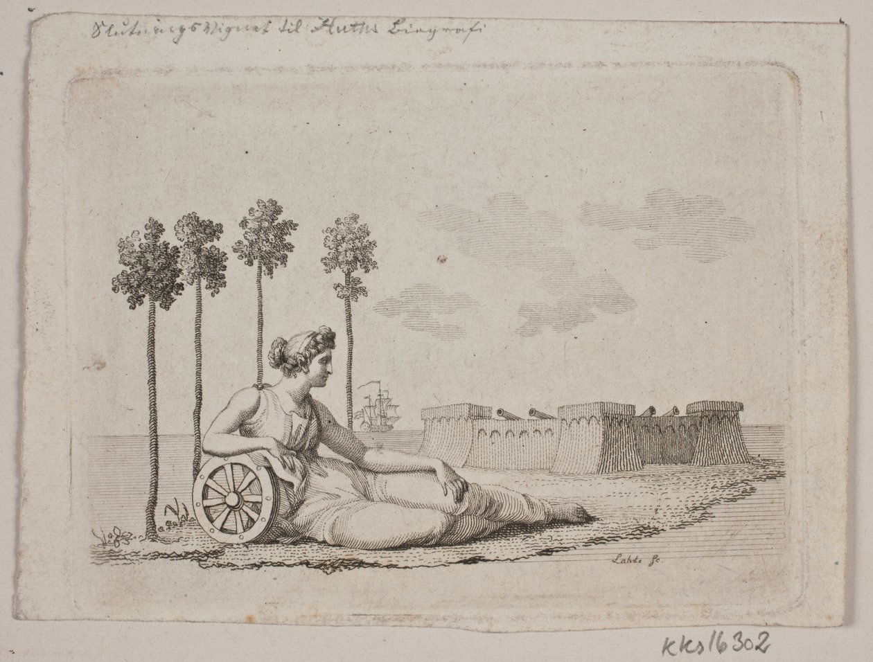 Femme allongée près du fort - Gerhard Ludvig Lahde