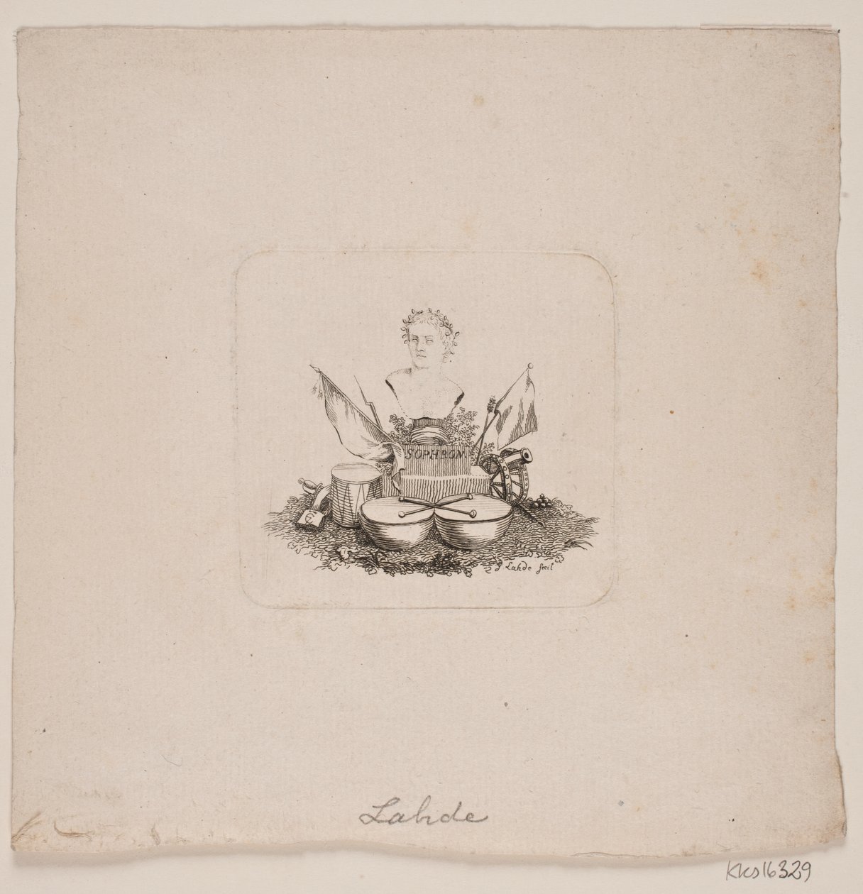 Vignette avec buste de Sophron - Gerhard Ludvig Lahde