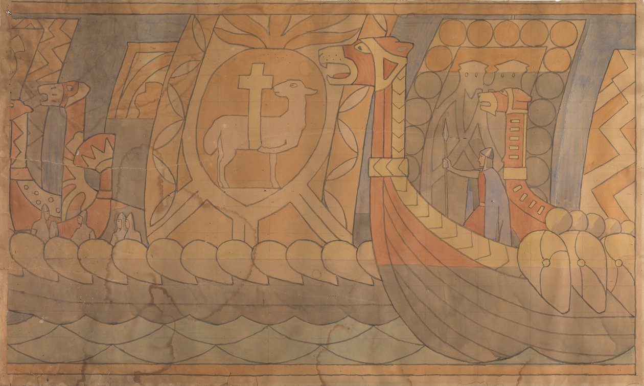 Dessin folklorique, 1895-1898 - Gerhard Munthe