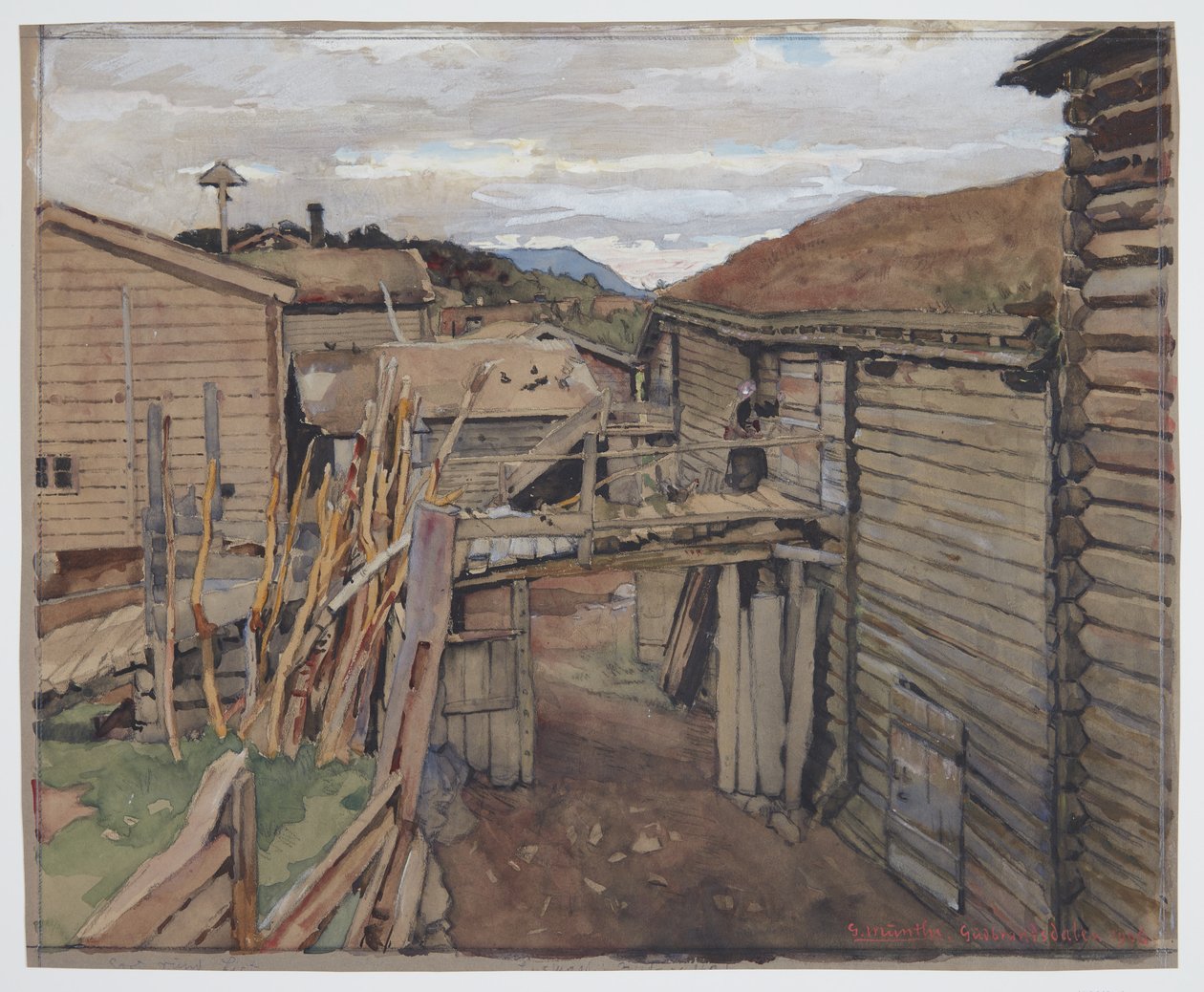 Vallée de Gudbrand, vieilles maisons - Gerhard Munthe