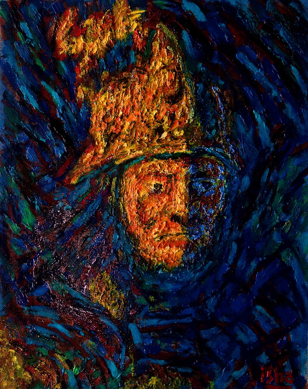 Homme en or casqué d
