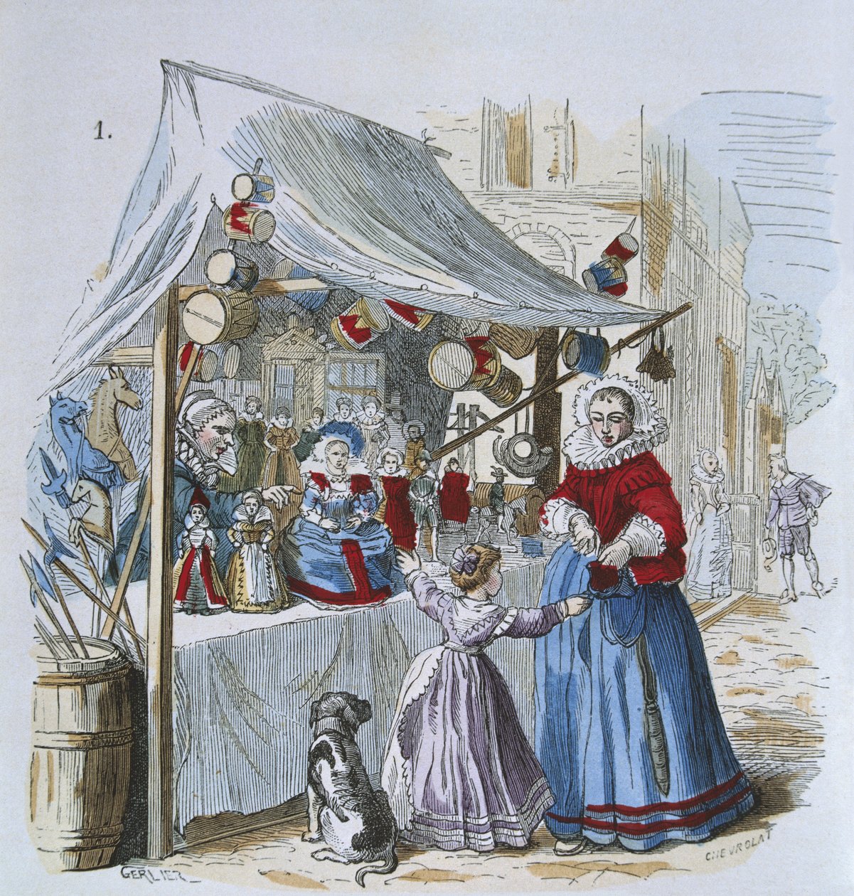 Vendeur de jouets au XVIe siècle, de 