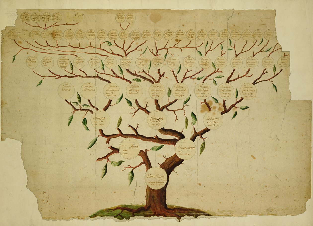 Arbre généalogique de la famille Bach, c.1750-1770 - German School