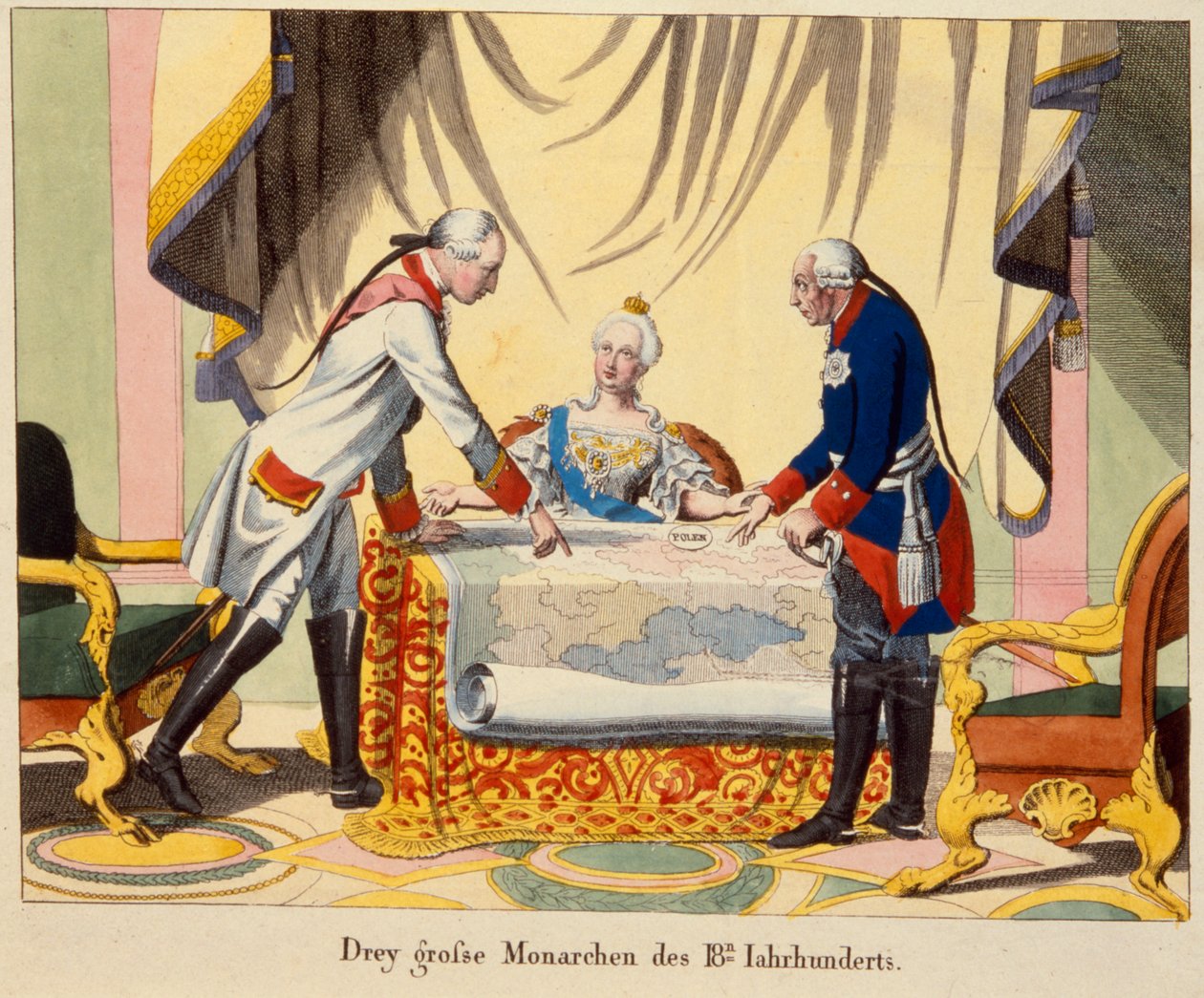 Joseph II, Catherine la Grande et Frédéric II - German School
