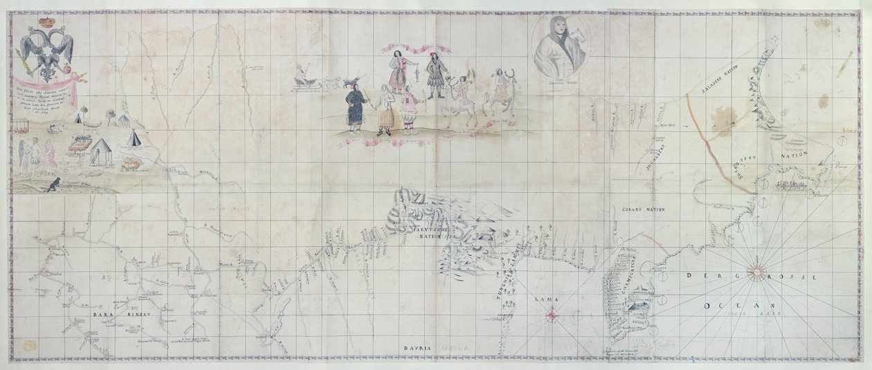 Carte de la Sibérie, 1729 - German School