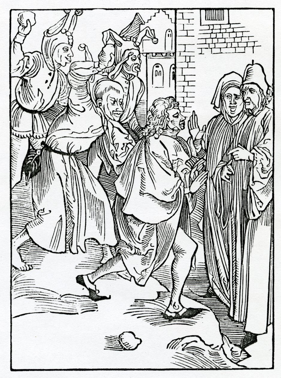 Des moqueurs, des railleurs et des faux accusateurs, illustration de la traduction anglaise d