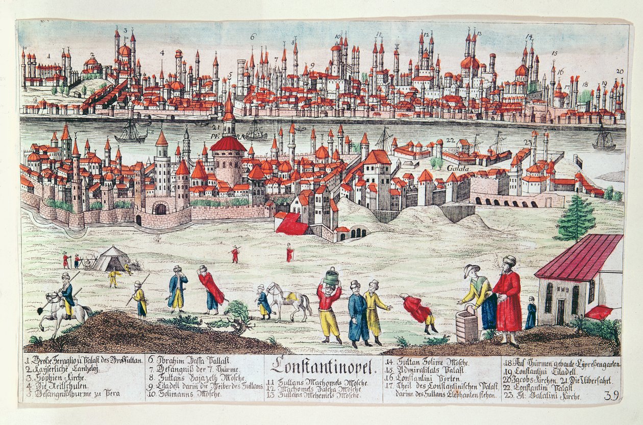 Vue panoramique de Constantinople - German School