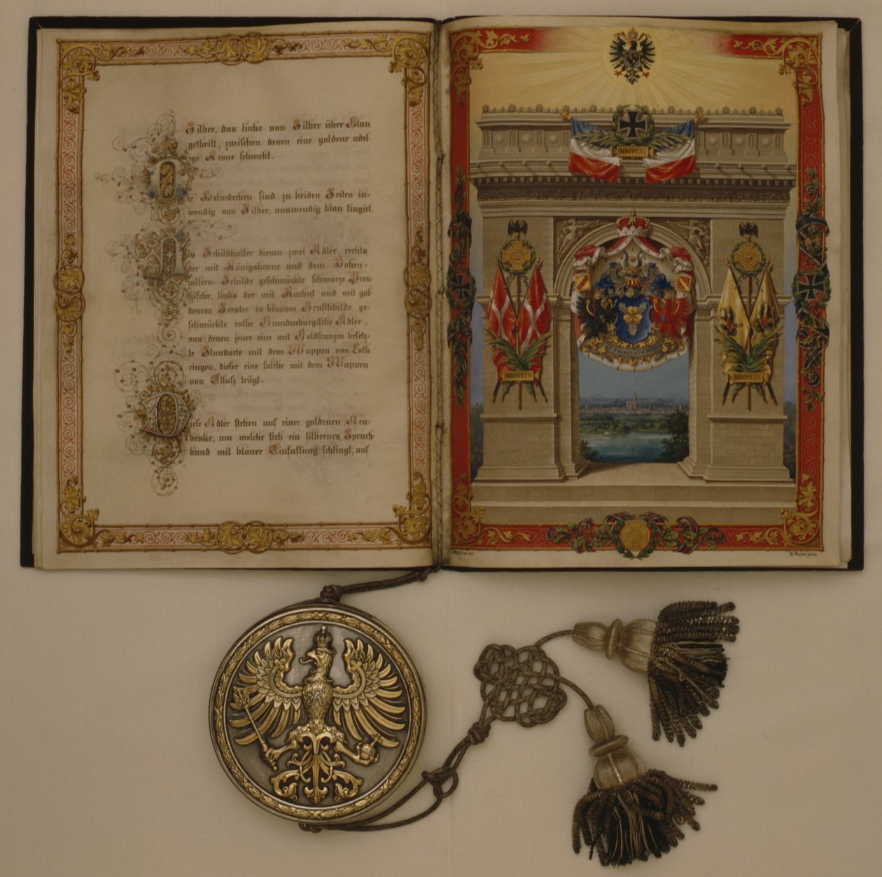 Diplôme du Prince investissant Otto von Bismarck, daté du 21 mars 1871 - German School