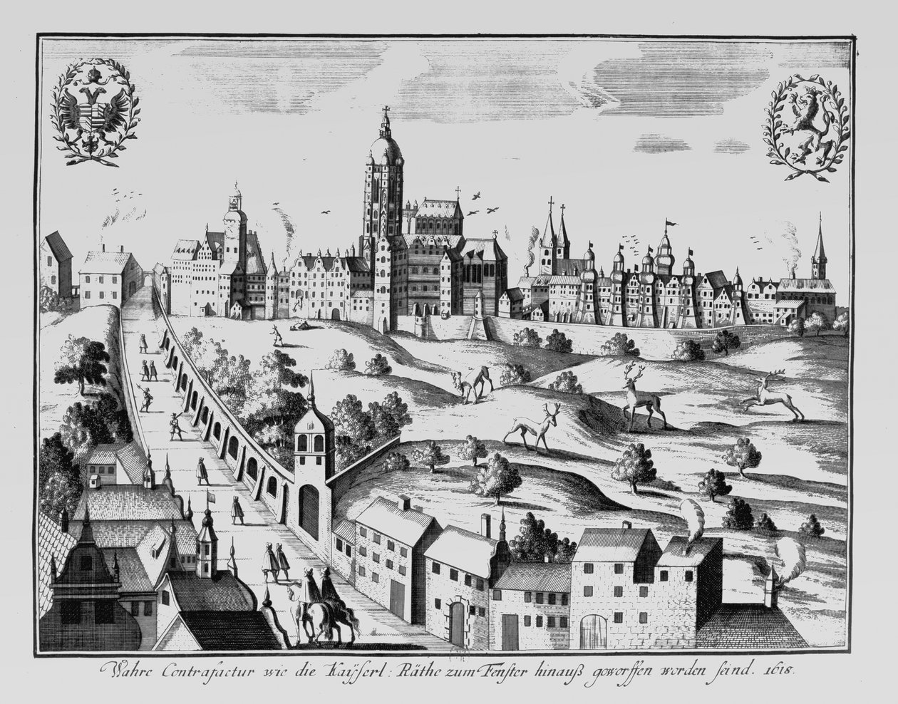 La Défenestration de Prague, 3 août 1618 - German School