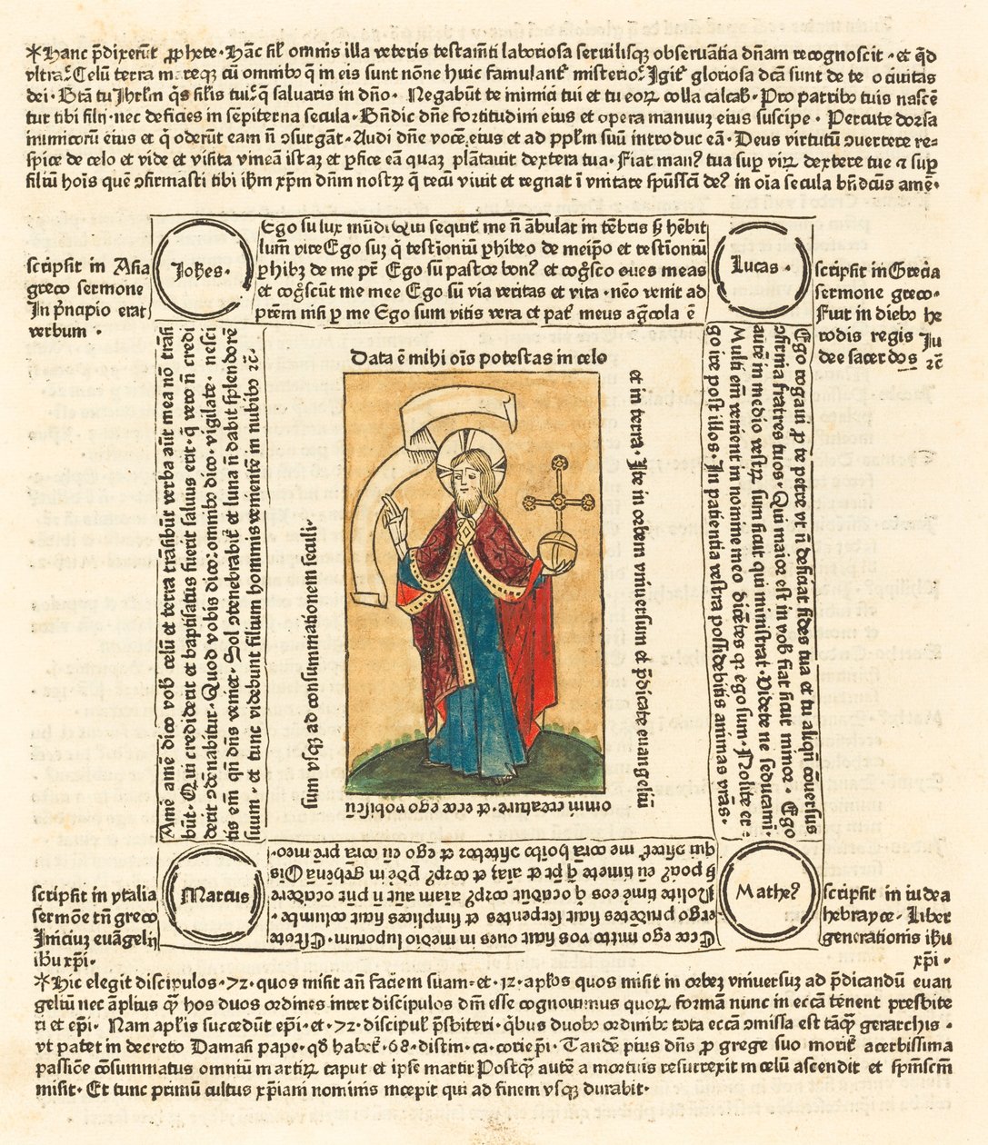 Le Christ en tant que Salvator Mundi - German 15th Century
