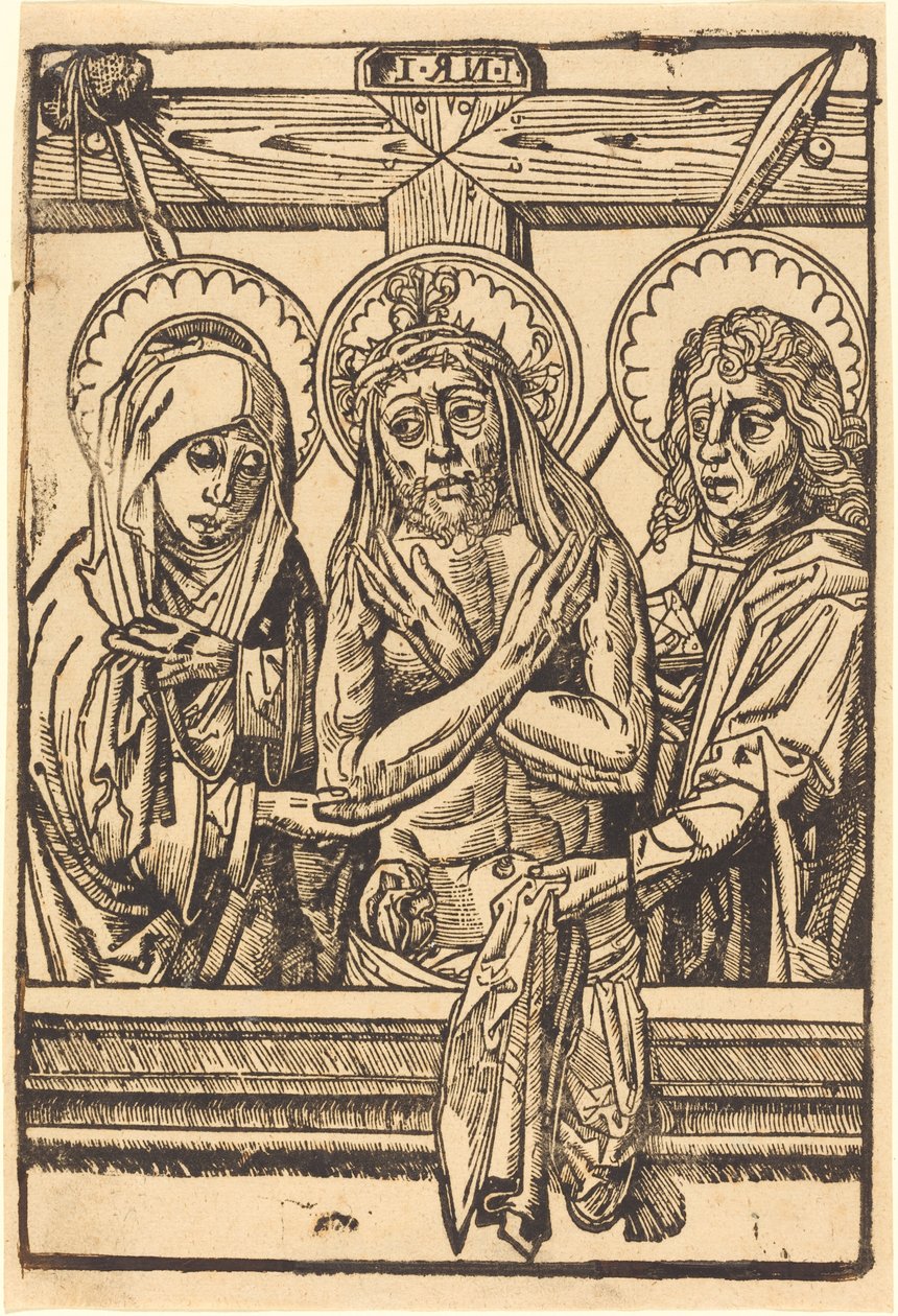 Le Christ entre Marie et Jean - German 15th Century
