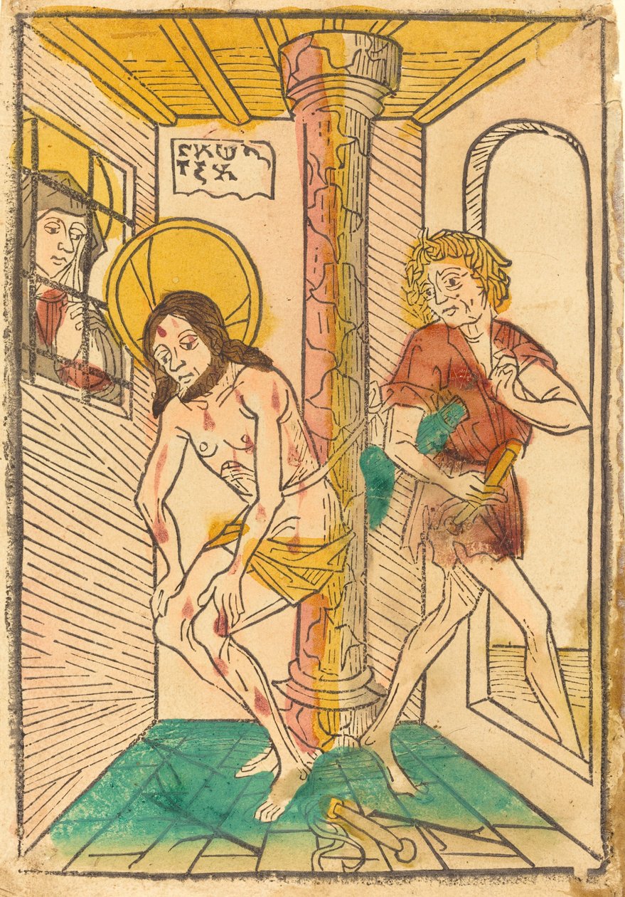 La Flagellation en présence de Marie - German 15th Century