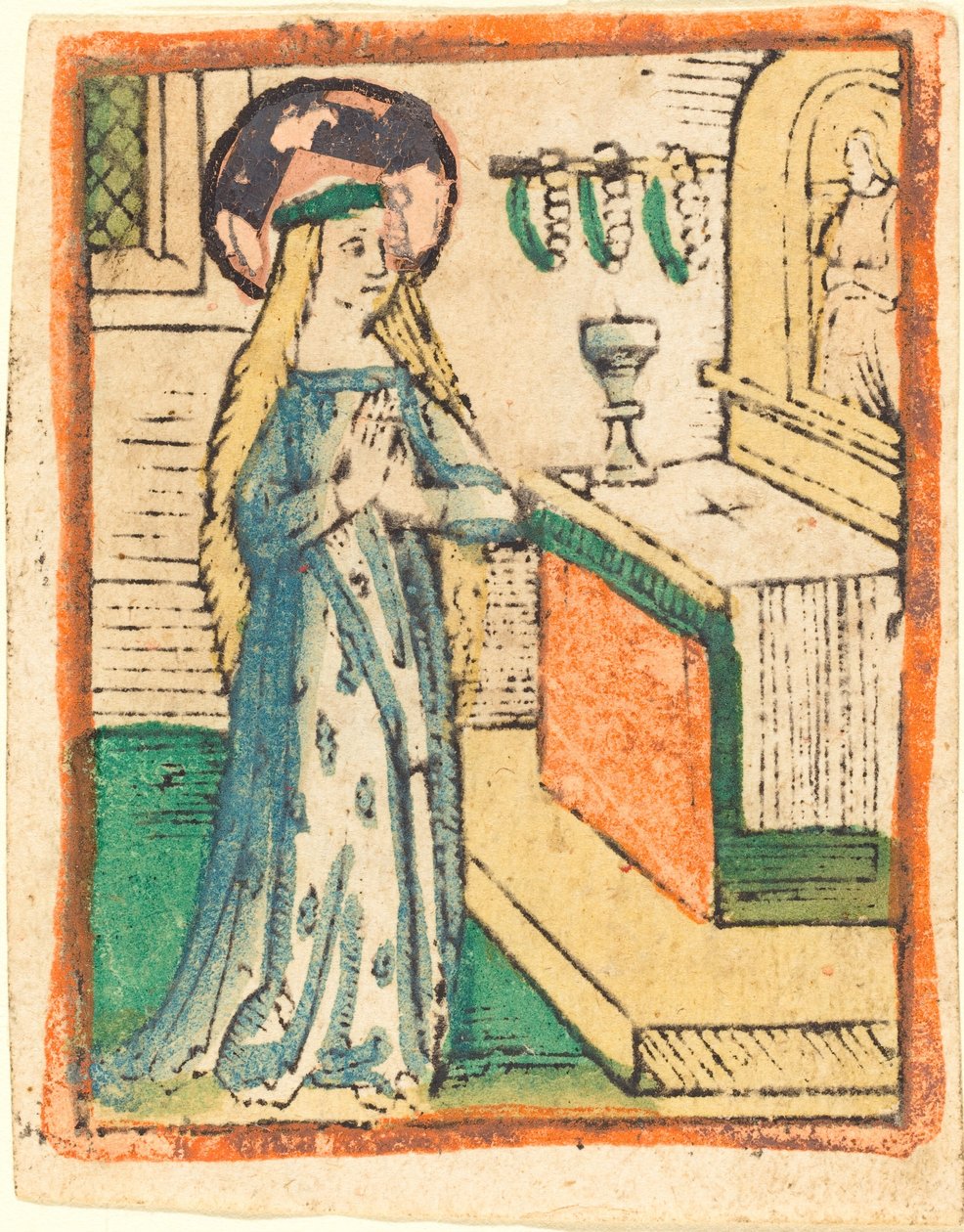 La Vierge dans une Robe Brodée d