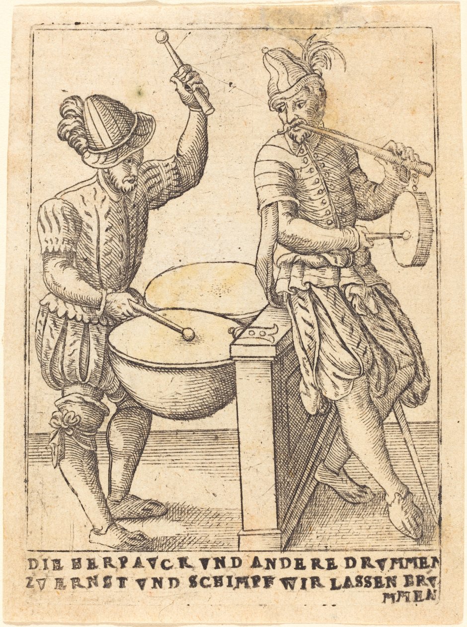 Die Herpavck vnd andere Drvmmen zvernst vnd Schimpf wir lassen ervmmen - German 16th Century