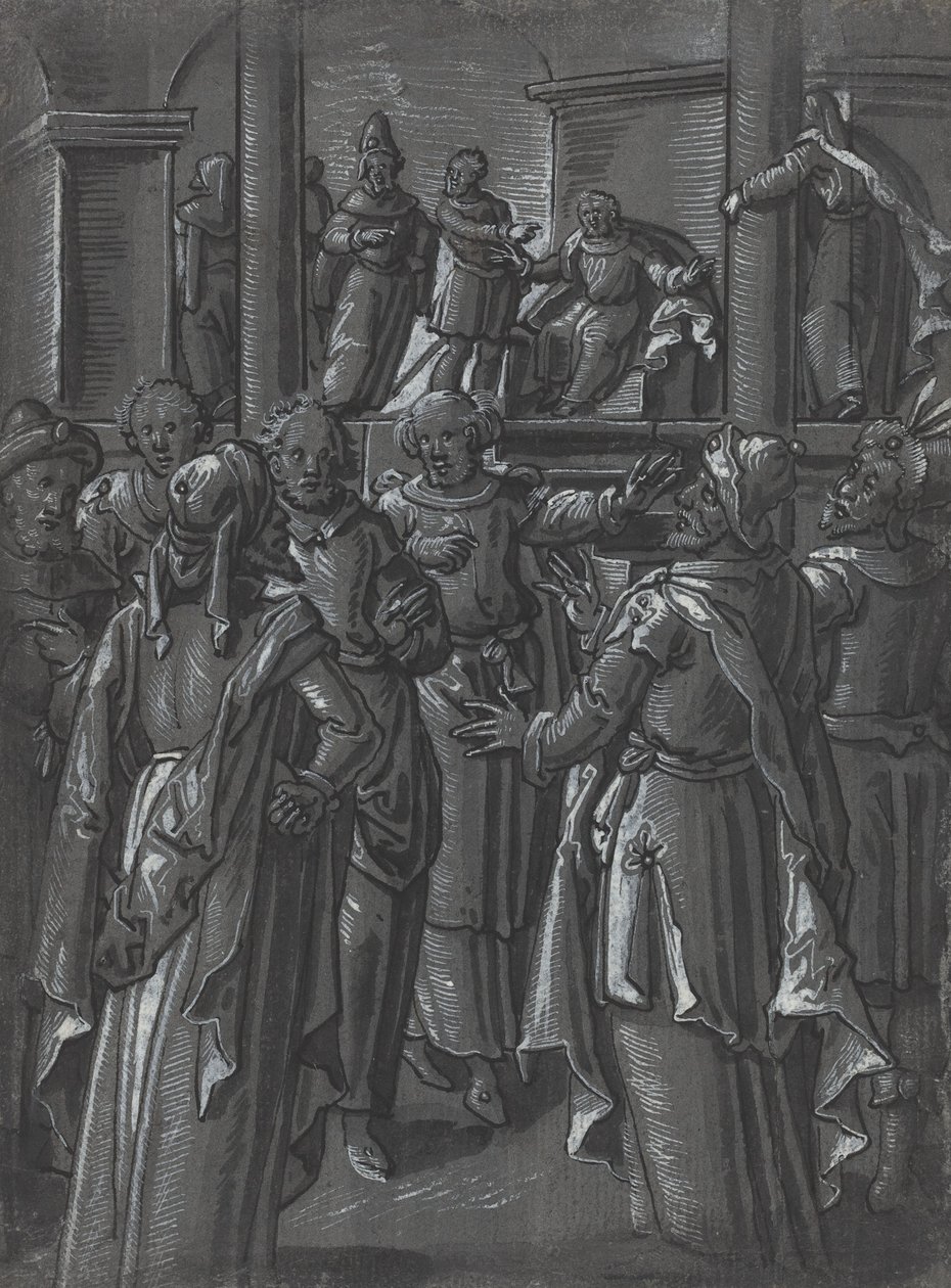 Le grand prêtre devant Pilate - German 16th Century