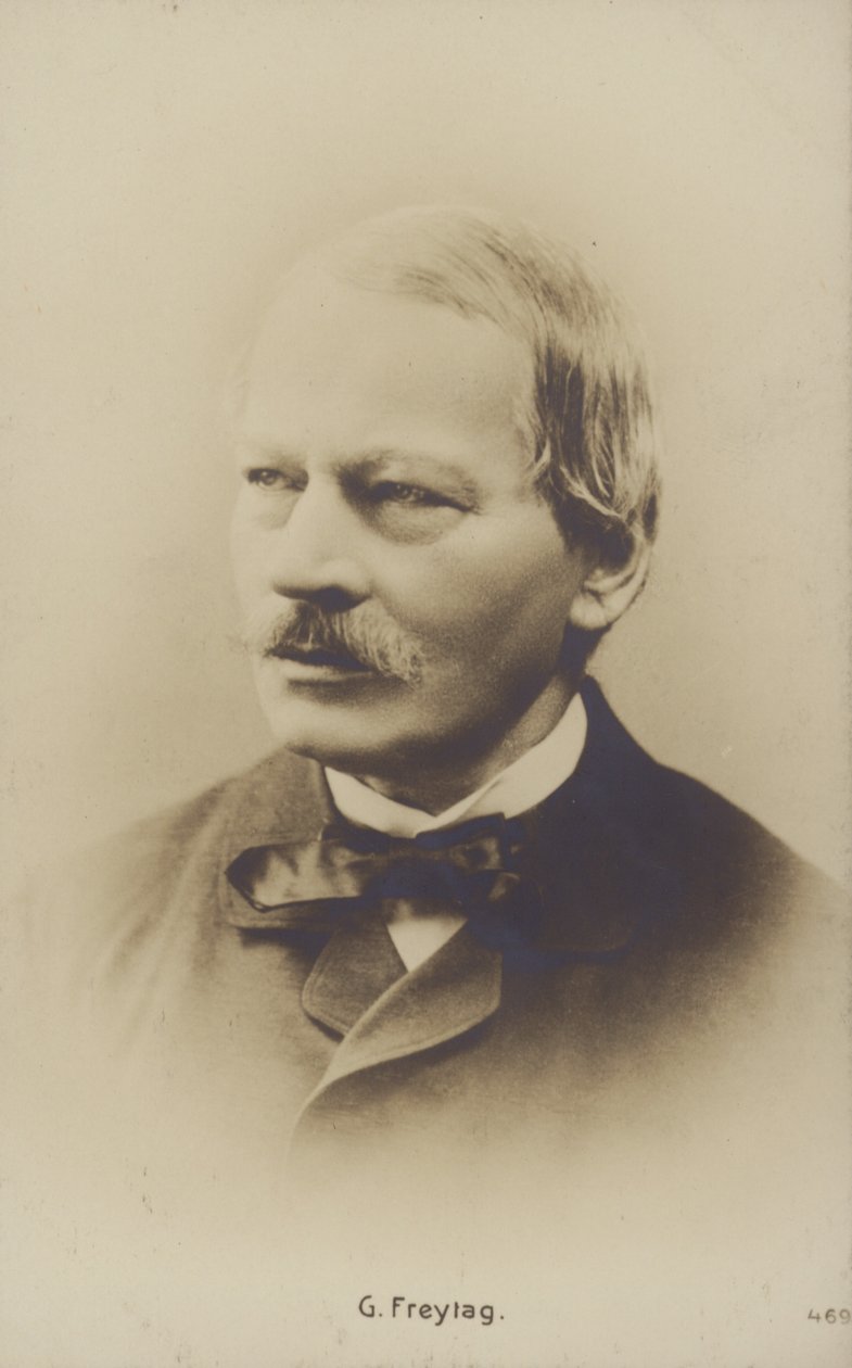 Gustav Freytag (1816-1895), romancier et dramaturge allemand (photo n/b) - German Photographer