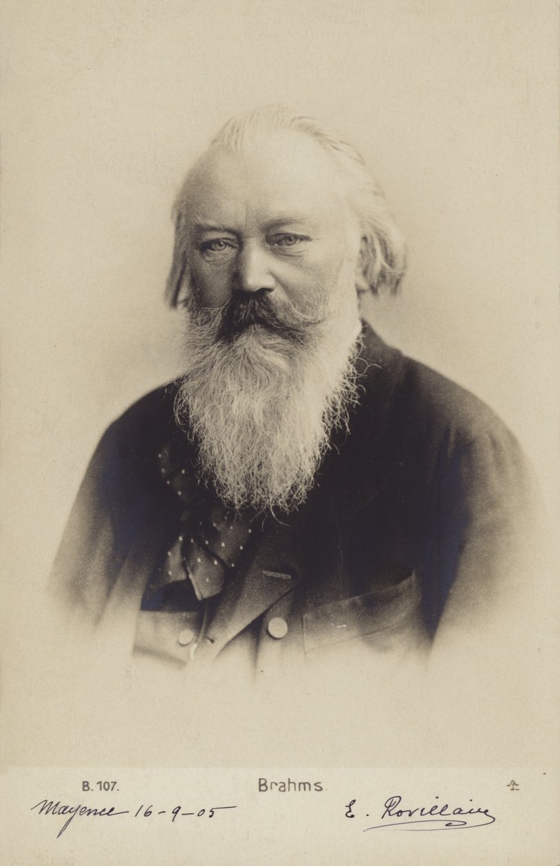 Johannes Brahms, compositeur et pianiste allemand (1833-1897) (photo n/b) - German Photographer