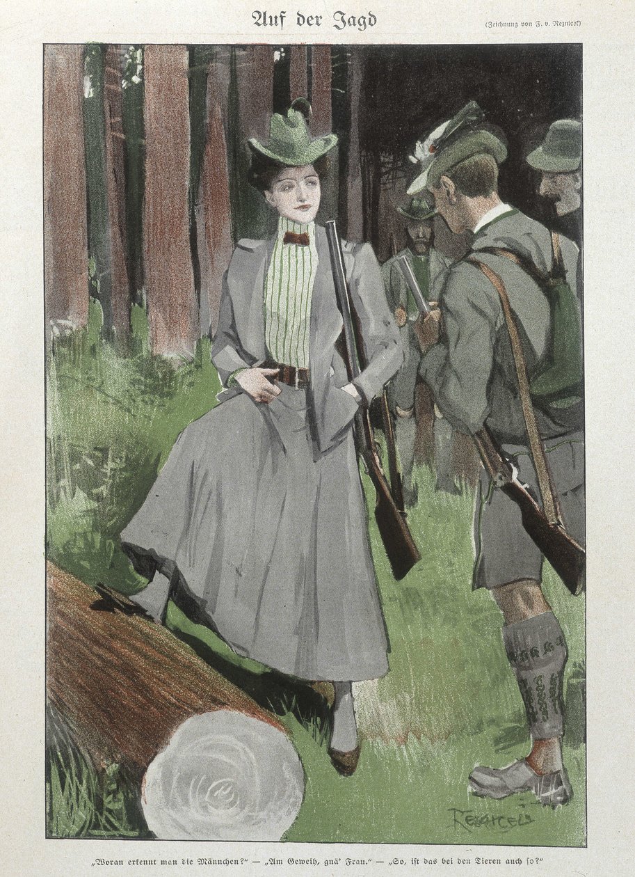 Une femme à la chasse au tir - doc allemand - German School