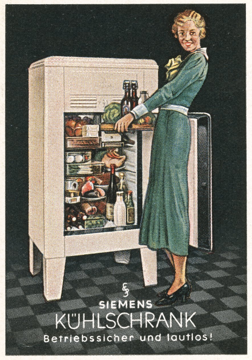 Publicité pour les réfrigérateurs Siemens (lithographie couleur) - German School