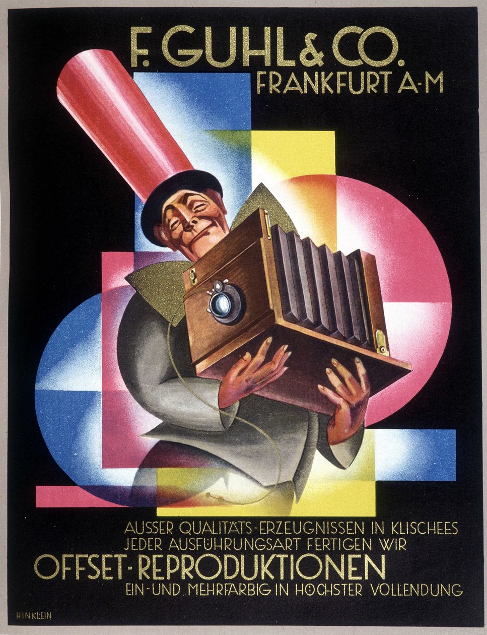 Publicité pour le fabricant allemand de caméras Offset. Dans "Gebrauchs Graphik", journal allemand - German School