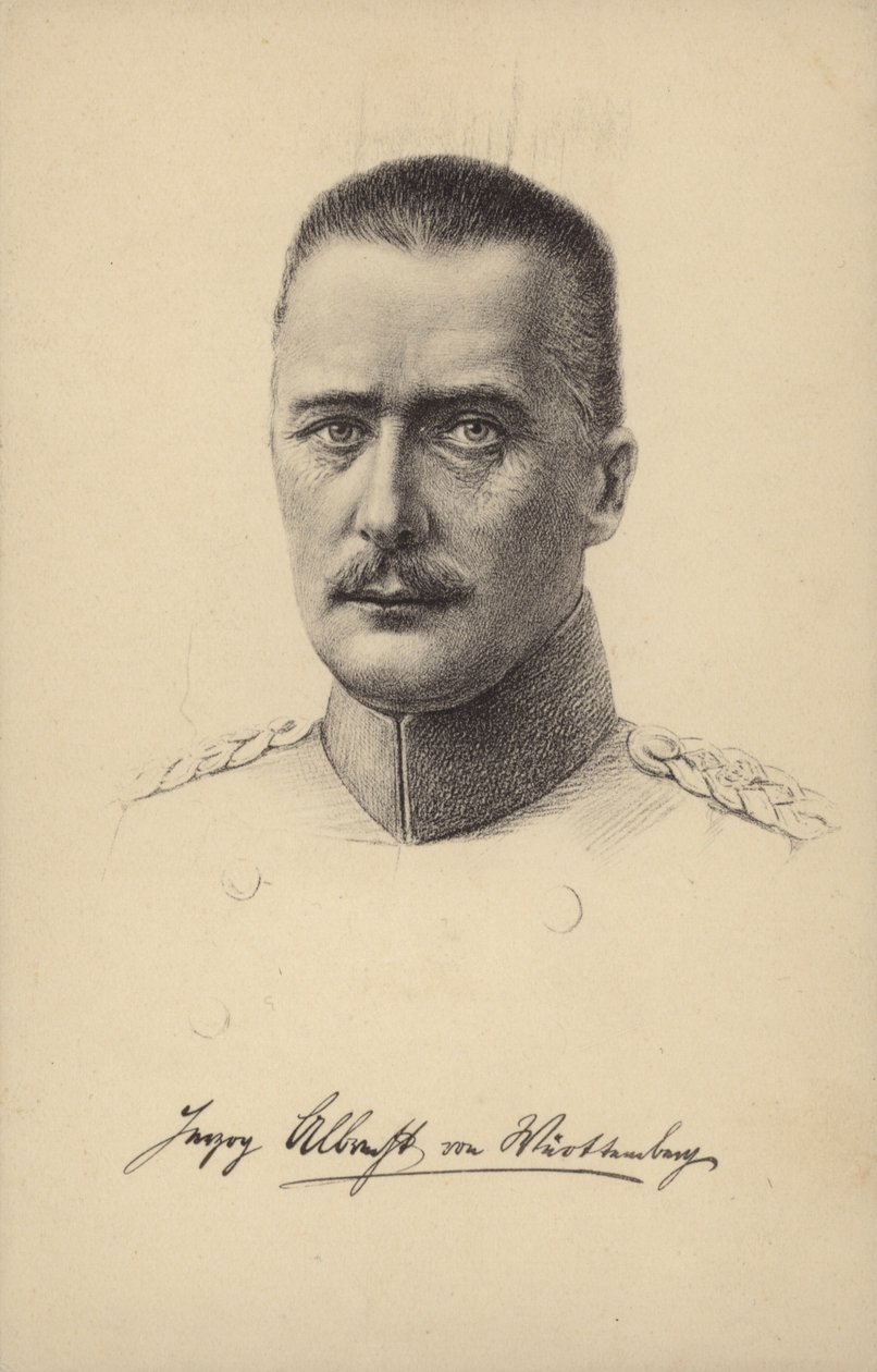 Albrecht, duc de Wurtemberg, prince allemand et général de la Première Guerre mondiale (lithographie) - German School
