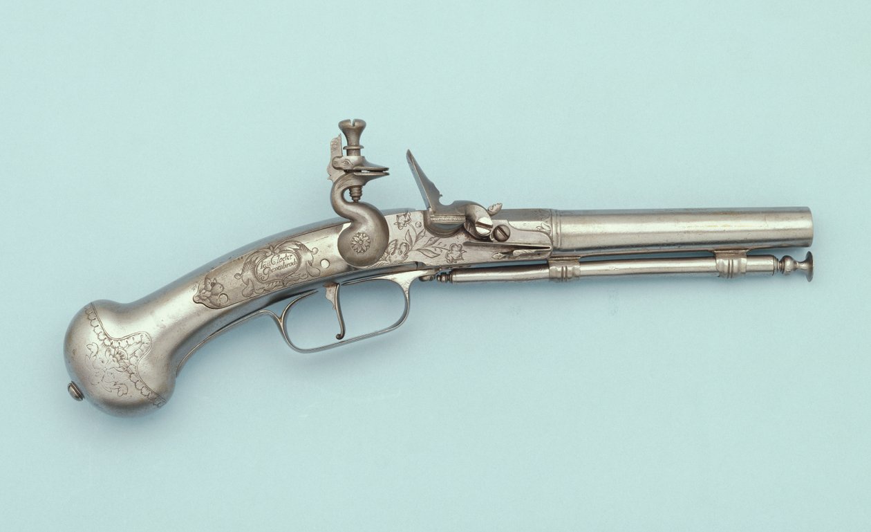 Pistolet à silex tout en acier, Jan Cloeter à Grevenbroich, vers 1660 - German School